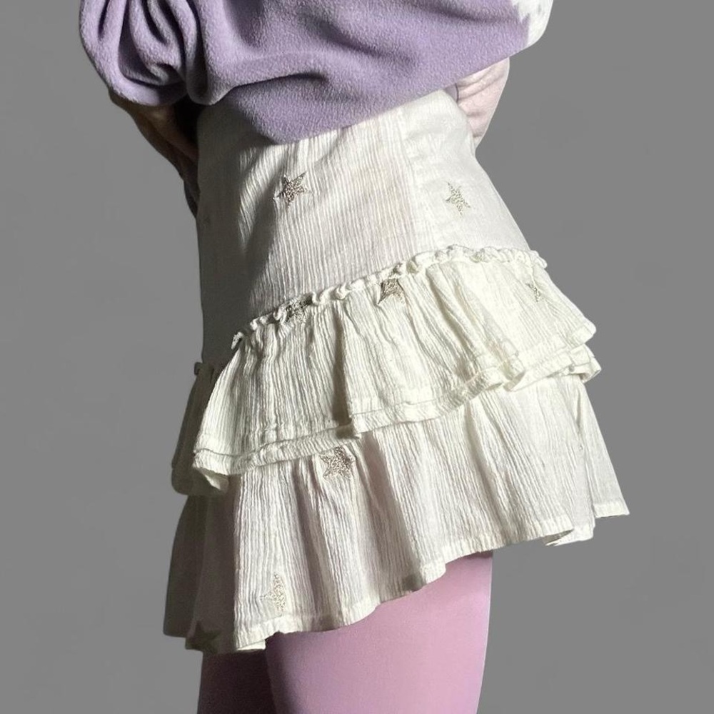 Generation Love Cream Ruffled Mini Skirt - Picture 2 of 8